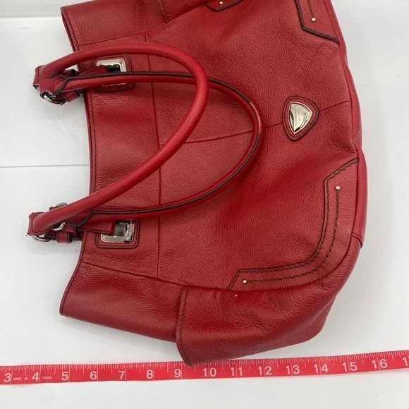 Tignanello Red Leather Shoulder Bag - Picture 8 of 9